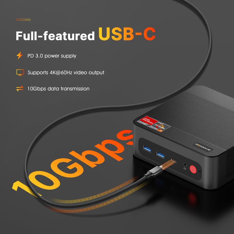 Mini PC BOSGAME P4 AMD Ryzen 7 5700U 32 GB de RAM 1 TB SSD